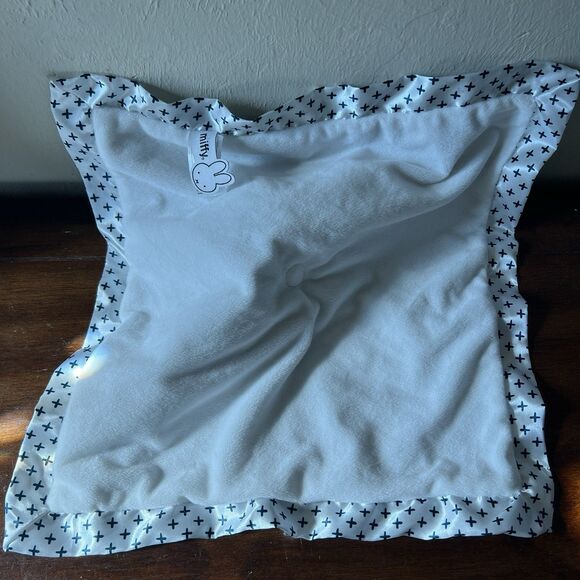 Miffy Bunny Baby Security Blanket Gray Cloud Douglas Cuddle Toy Satin Trim Lovey - Picture 3 of 11